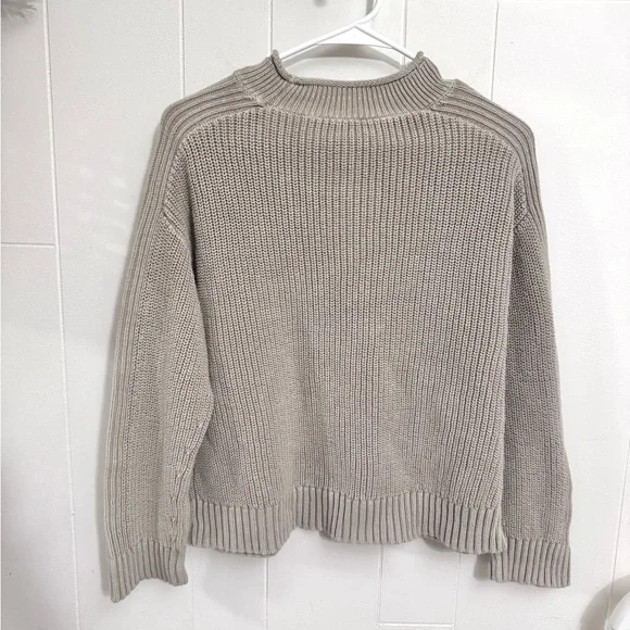 Haven Well Within Garment-Dyed Organic Cotton Rollneck Sweater Camel Tan Small - Picture 4 of 7